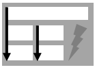 Image showing a poster where margins and boxes are aligned with down arrows showing that readers view elements in a poster from top to bottom