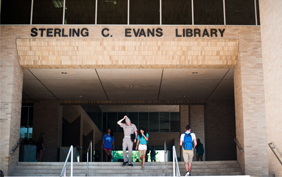 Front of Evans Library
